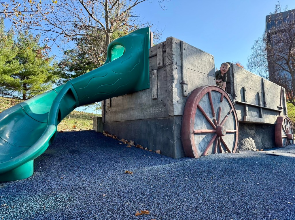 A climbing kid’s paradise, this tucked-away park in Jordan Valley is called K-Park